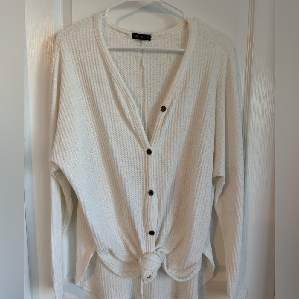 MIHOLL White Knit Top